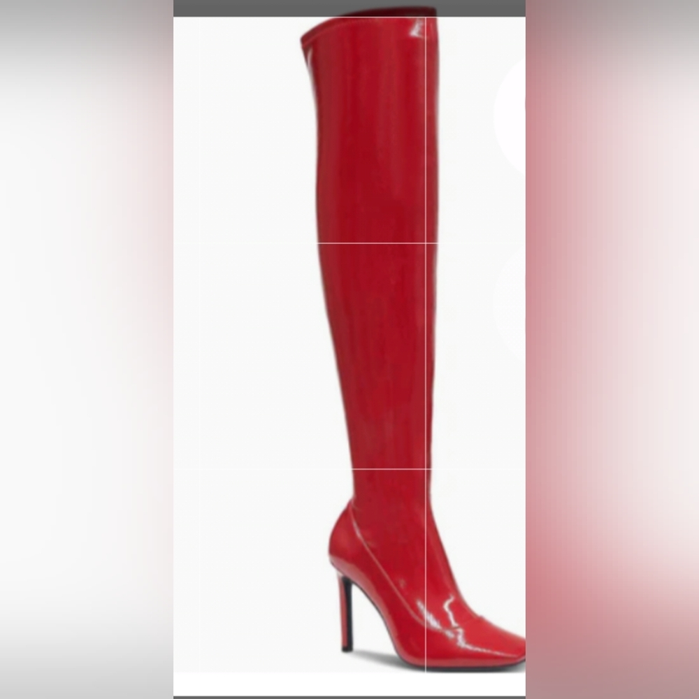 I.N.C , international concepts red thigh high boots shiny patent leather